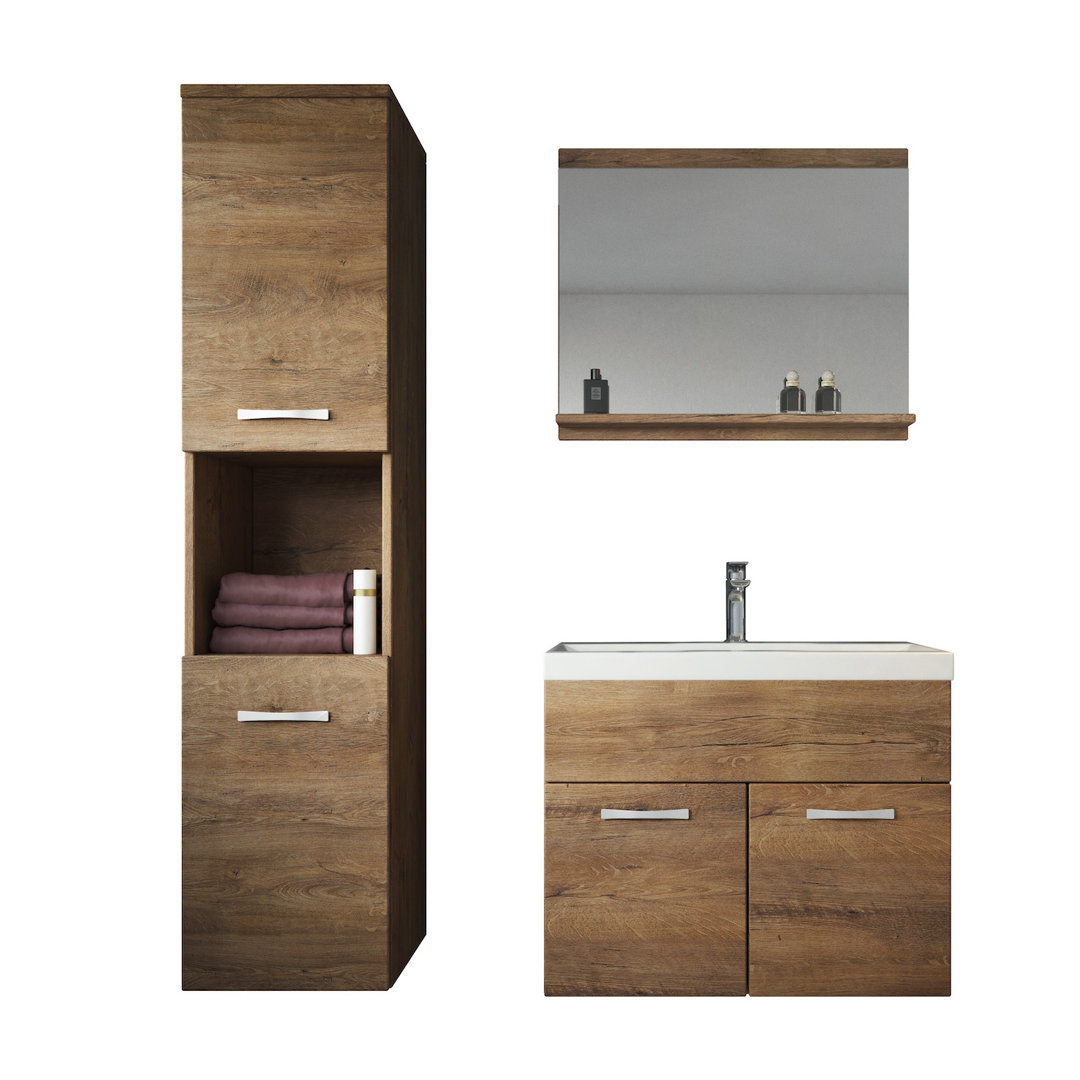 Belfry Bathroom Badmöbel-Set Thomes mit Spiegel