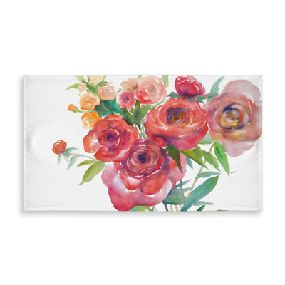 Botanical Pink Tablecloth - Watercolor Floral Indoor/Outdoor