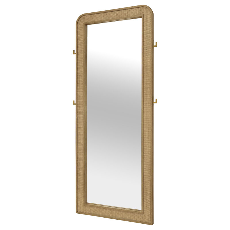 Maxine Cane Weave Full Length Standing Floor Mirror Sand Wash, Sand Wash