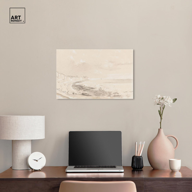 Sea Coast Scene Wrapped Canvas Coastal Art, 24" x 16"