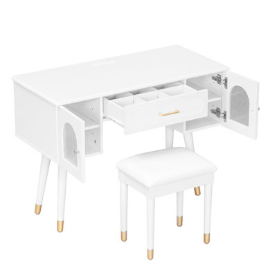 Elegant Vanity Makeup Table & Chair Set