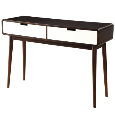 Console blanche 2 pièces pour la décoration de bureau, style Mid-Century moderne