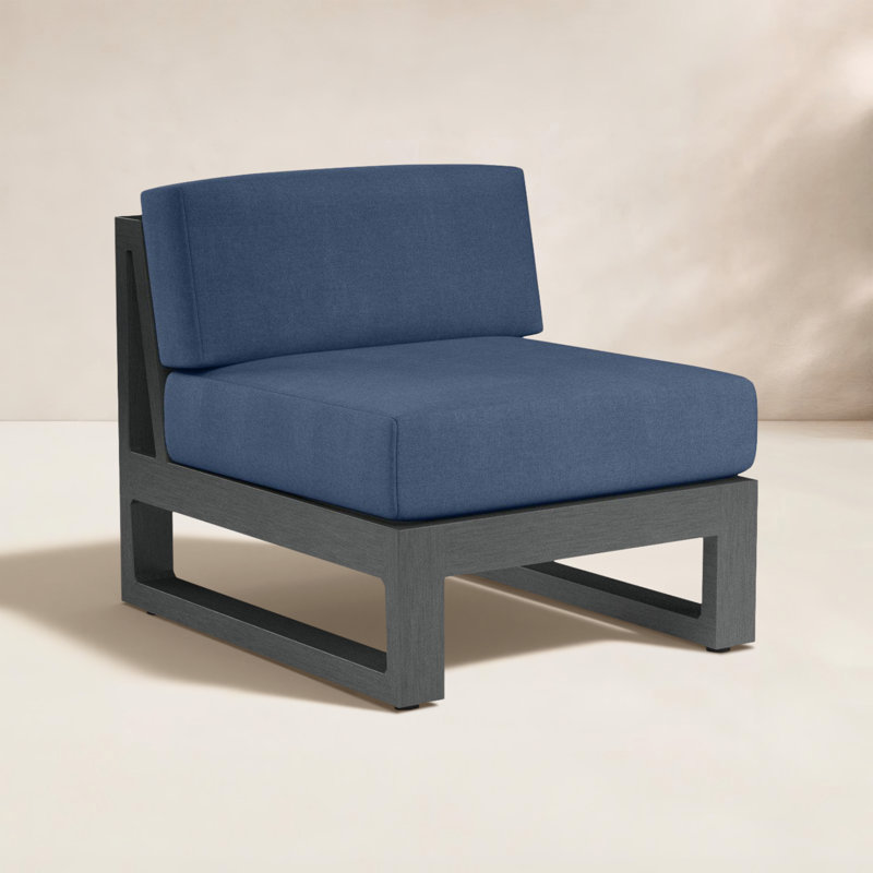 Chaise de terrasse sans accoudoirs avec coussins Sunbrella Georgie, Spectre indigo Sunbrella®