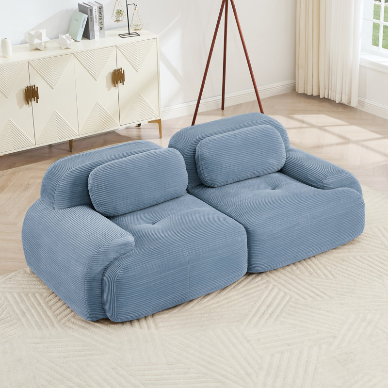 Canapé de 82 po en tissu Luxury, Bleu