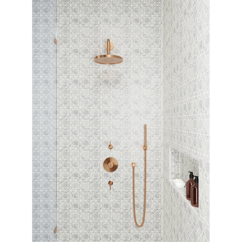 Monet Honed 11.75'' x 11.75'' Straight Edge Marble Mosaic Sheet Tile, White Carrara
