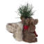 Figurine de Noël 7 "écureuil debout avec brin de pin et écharpe rouge
