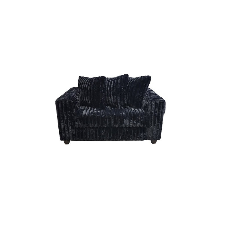 Canapé et causeuse bleu Gia, Brun, Noir