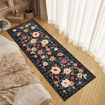 Tapis de cuisine floral lavable