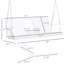 Balancelle blanche pour trois personnes, avec table basse pliante, porte-gobelets et capacité de 440 lb, 3 supports suspendus en bois, table et