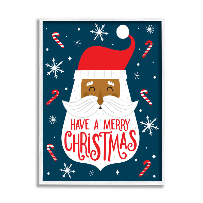 «Have Merry Christmas» à -178, H 20 po x l 16 po x P 1,5 po, Giclée encadrée blanc bord de mer
