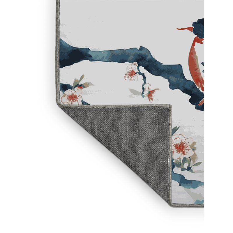 Tapis gris soyeux et moelleux, Rond 4 pi