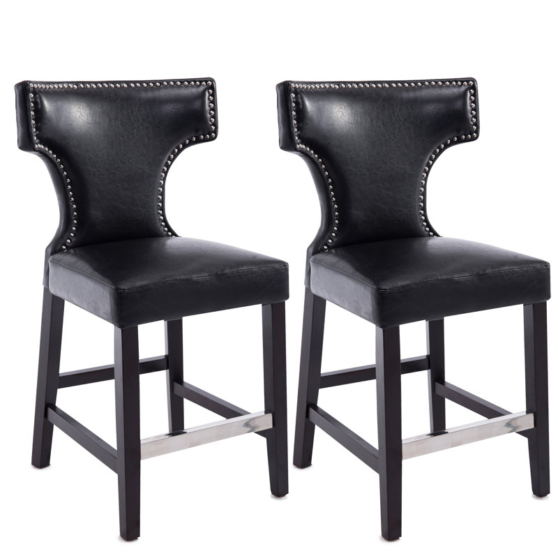 Tabouret de bar et de comptoir Eccleshall, Noir, Tabouret de comptoir (siège d'une hauteur de 24,2