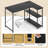 L-Shaped Computer Desk with Power Outlets Adjustable shelf Heavy-Duty Metal Frame Black