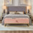 58.6" Bed Bench Metal Base With Storage Pink Velvet-966425487