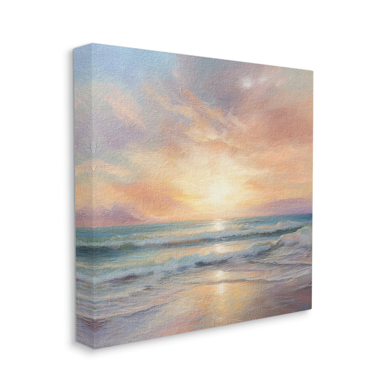 Highland Dunes Coastal Sunset Reflection, estampe numérique encadrée, conception par LSR Design Studio