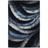 Flemish Hand Loomed Modern Area Rug in Navy/Blue/Gray