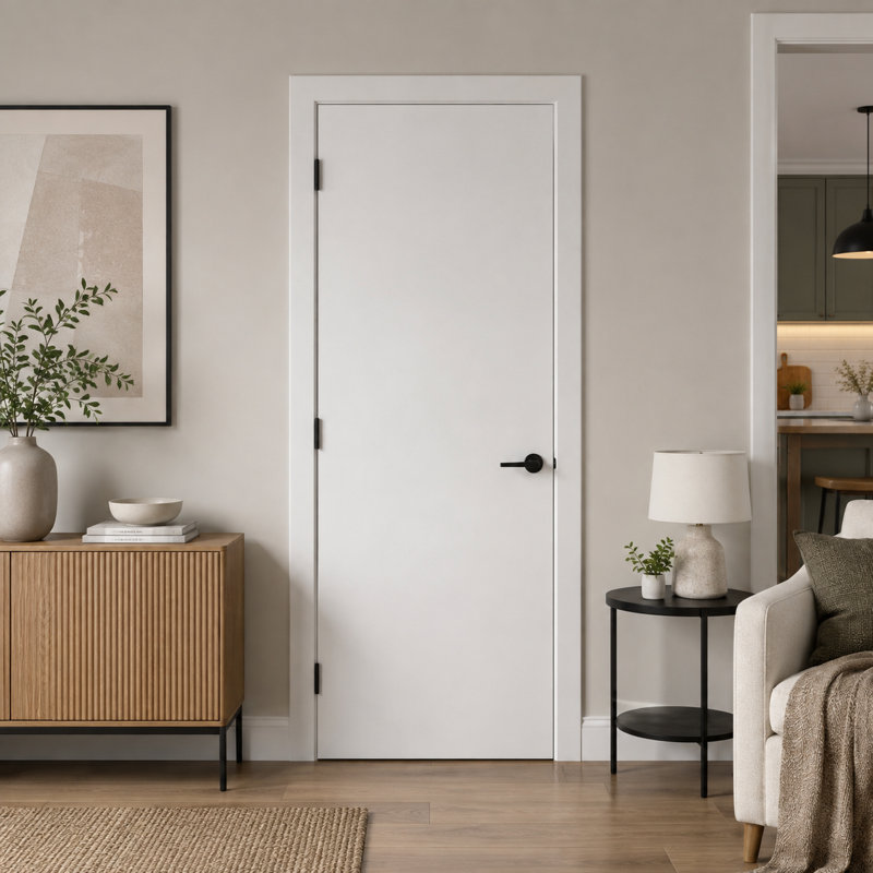 Primed Solid Core Flush Prehung Interior Door