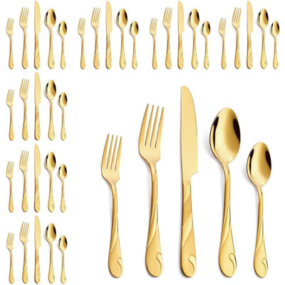 Shining Gold Metal Tableware Set