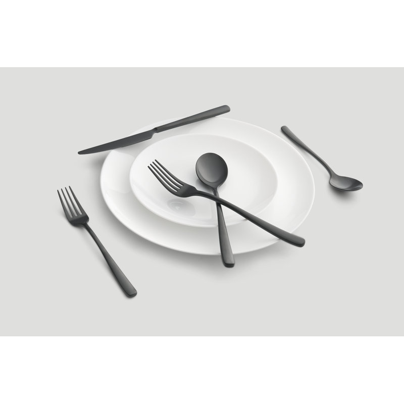 20-Piece Flatware Set, Service For 4, Black