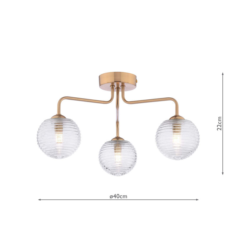 Flush Mount, 3, 22" H x 36" W x 36" D