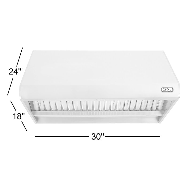 Hotte de cuisine 30 pouces 900 CFM en acier inoxydable avec veilleuse