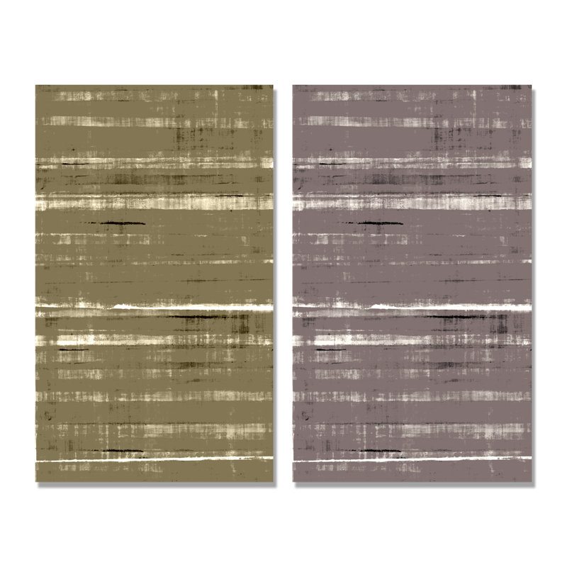 «Beige and Brown Abstract Art II», ensemble de 2 peintures sur toiles, Toile tendue, H 20 po x l 24 po x P 1 po