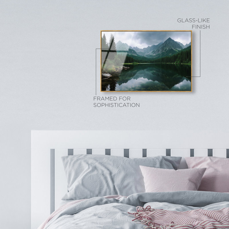 Mountain Mirror I High-Gloss Frameless Acrylic Glass Wall Art Landscape & Nature Print by Oliver Gal, Ready to Hang, 15 x 10