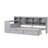 Twin Daybed With 3 Cabinets, 2 Drawers, Adjustable Study Desk And Bookshelf - Made Of Quality Materials Gray Storage Multifunctional For Any Room-1471170148