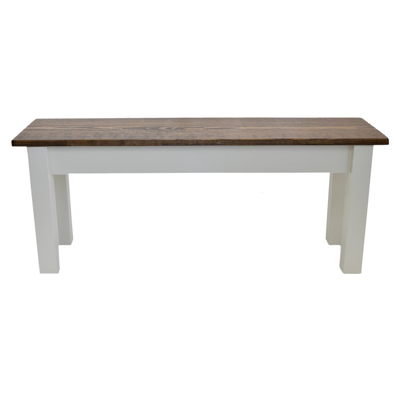 Armano Solid Wood Bench, 17" H x 48" W x 12" D, Red Mahogany/White