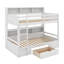 Lit superposé simple avec tablettes intégrées et tiroir de rangement-118031923