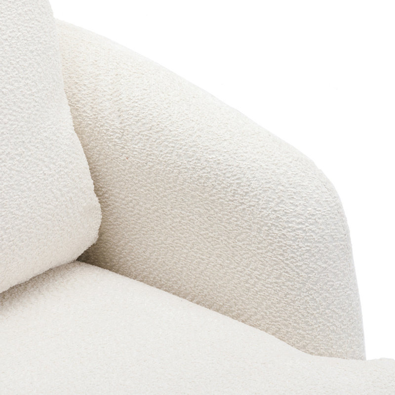 Fauteuil pivotant en chenille de 32,48 po de largeur Anneliese, Chenille beige