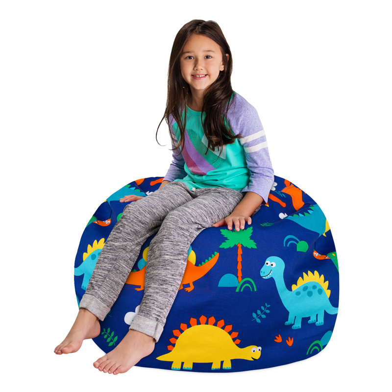 Housse pour fauteuil à billes Kids, Grand - 38 po, Toile - dinosaures sur fond bleu