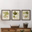 Feuilles antiques IV - ensemble de 3 peintures sur toile encadrées-1306045713-1306045717