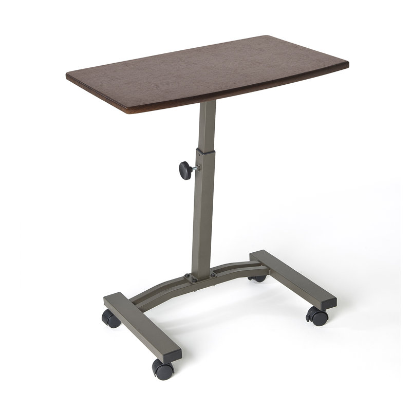  24'' W Rolling Desk or Stand with Wheels, Walnut