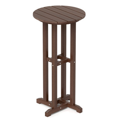 21.5" Round Patio Bar Table with Slatted Table Top by Ebern Designs