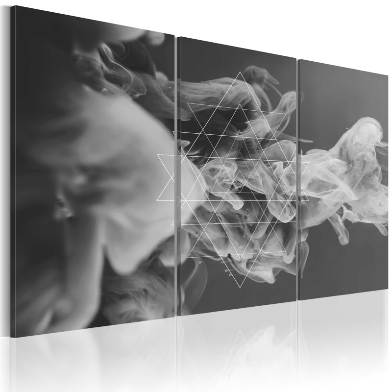 Smoke And Symmetry - 3 Piece No Frame Print on Canvas, 60cm H x 90cm W