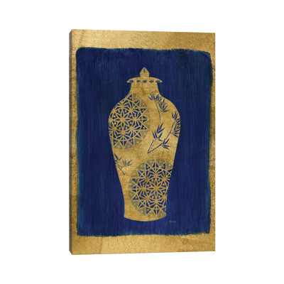 Sapphire And Gold Urn II by Tava Studios - Wrapped Canvas Gallery-Wrapped Canvas Giclée