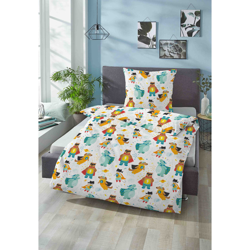 100% Cotton 57 TC 2 Piece Duvet Cover Set, 135 x 200 cm + 80 x 80 cm