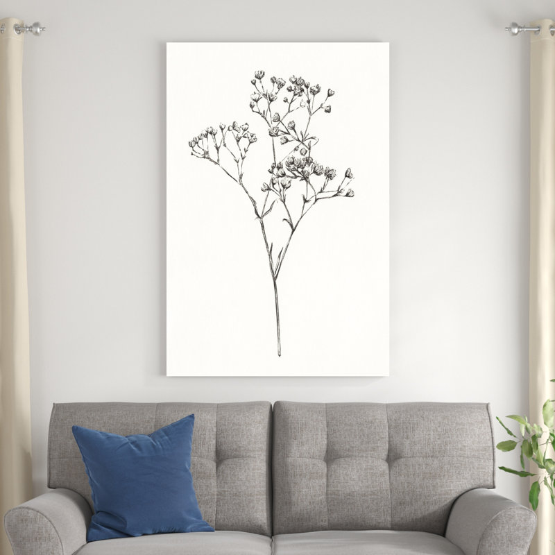 Croquis de fleurs sauvages I, H 48 po x l 32 po