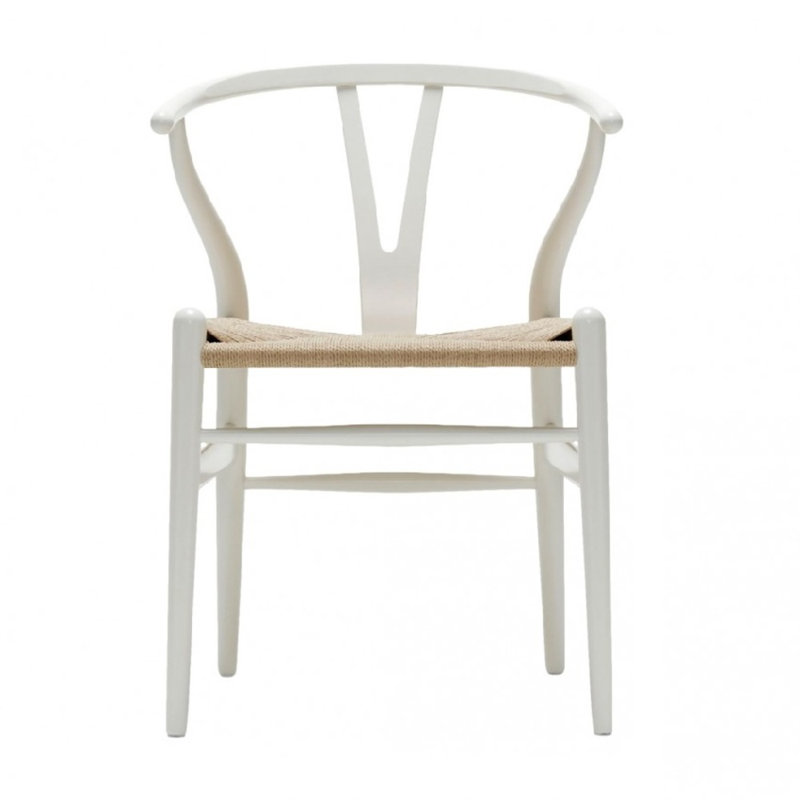 Chaise d'appoint en bois massif Rutland, Blanc