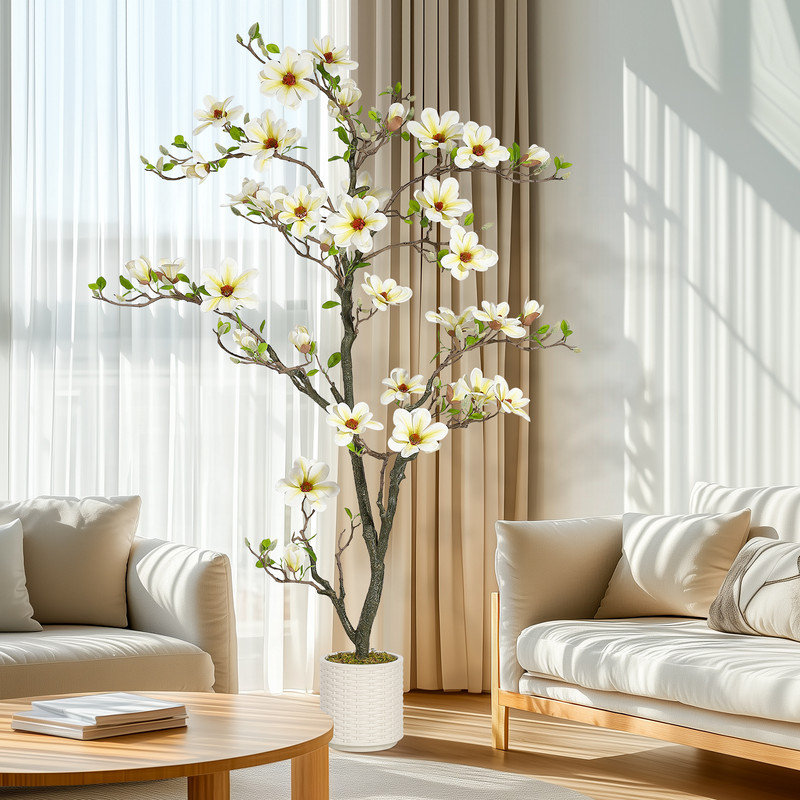 Arbre de magnolia artificiel (avec lumières)