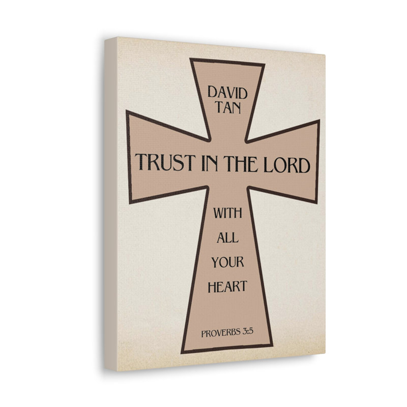«Scripture Walls Trusted in the Lord Proverbs 3: 5 Cross Christian», art mural sans cadre, H 16 po x l 12 po x P 1,25 po