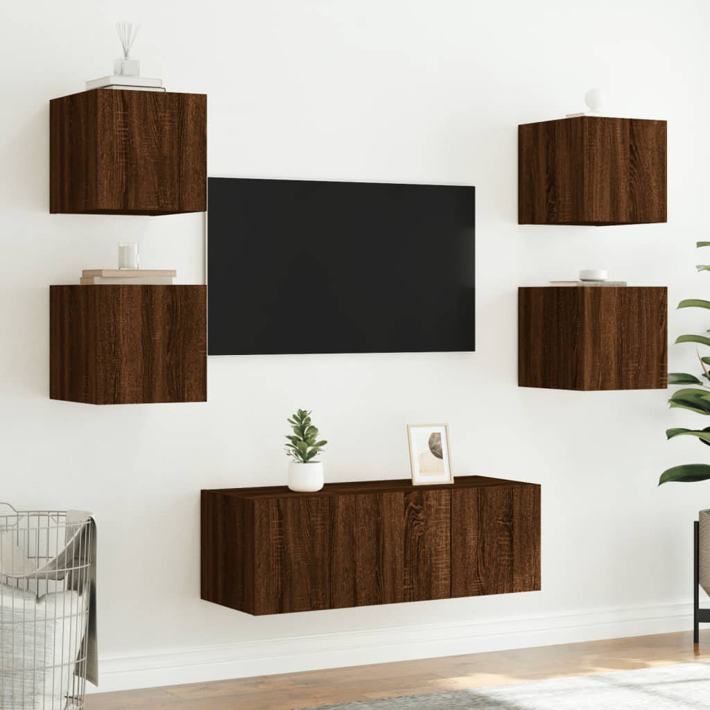 Metro Lane 6 Piece TV Wall Units With LED