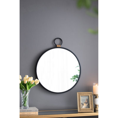 Miroir de 24 po x 27 po à cadre noir - pièce décorative contemporaine pour le salon, la chambre à coucher, le vestibule, le vestibule, rehausse la pièce avec un mur d'entrée naturel réfléchissant de conception minimaliste moderne, réfléchit pour illuminer