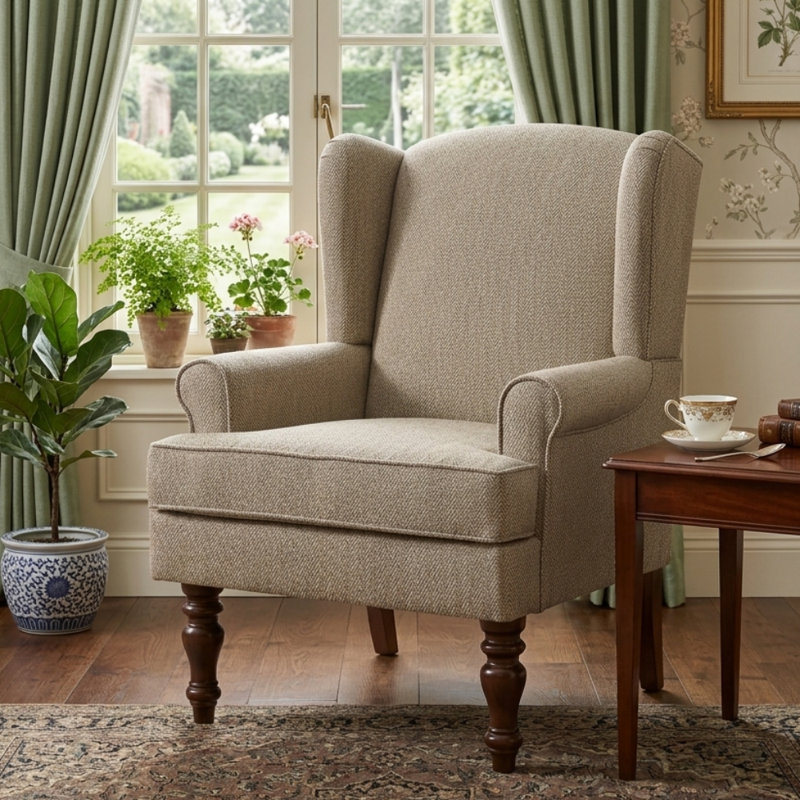 Upholstered Accent Chair, Brown