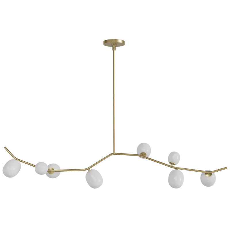 Lustre linéaire moderne unique à 8 lumières, Blanc