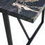 Ensemble de table et de chaises, ensemble de salle à manger en MDF à motif de marbre moderne - avec 4 chaises en polyuréthane avec un motif à rayures verticales sur le dossier