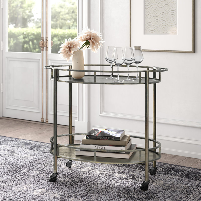 Metal Bar Cart, Bronze