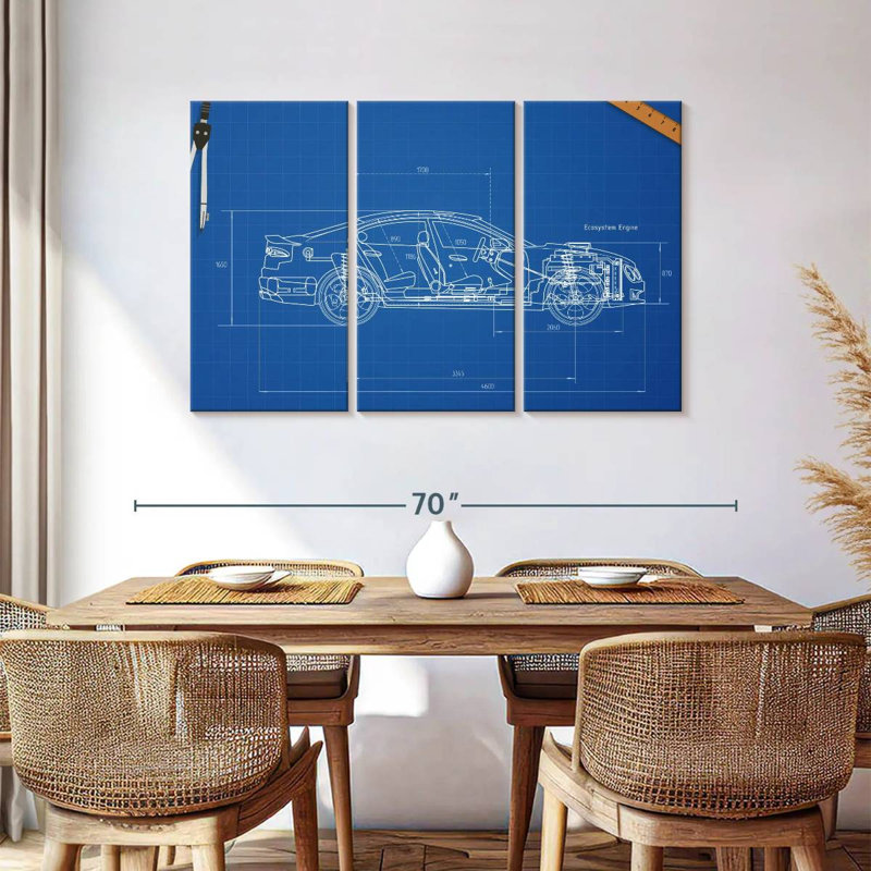 Car Blueprint, 36" H x 57" W