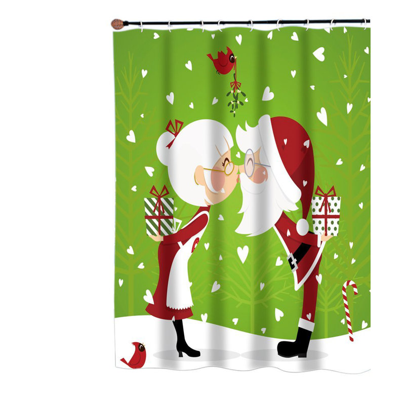 Rideau de douche simple en tissu Kissing